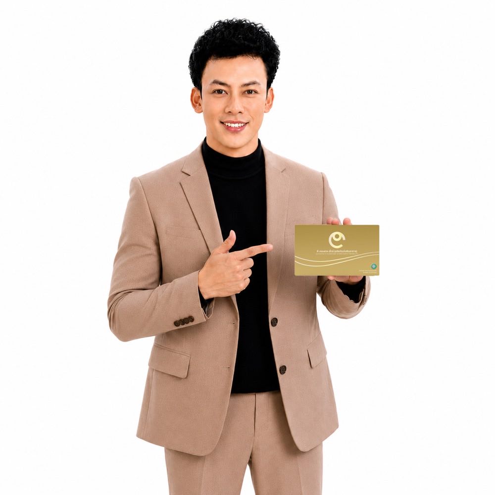 ตัวแทนจำหน่าย ดีคอนแทค เอ็กซ์ ถือกล่องสินค้าของแท้